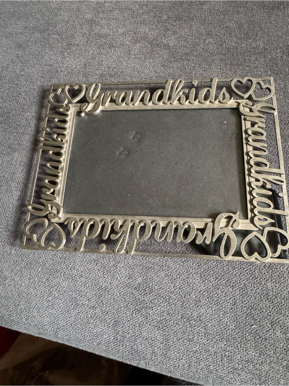 Grandkids Sentiment Photo Frame - Metallic Silver. 4x6” opening.